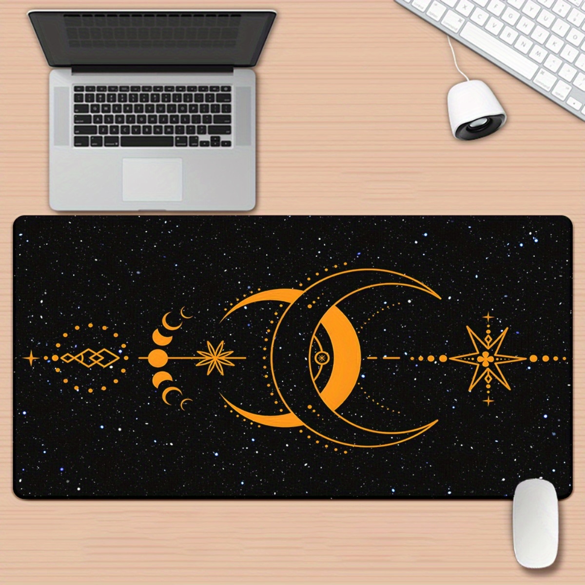 Gaming Keyboard Brand - ブランド Moon Black HD プリントパッド、アイアンアート XXL
