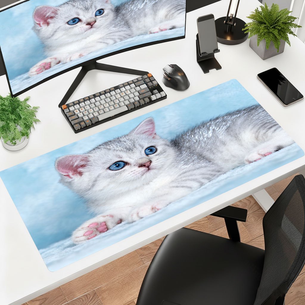 Gaming Keyboard Brand - ブランドアイアンアートデスクマットかわいい子猫滑り止め洗えるPCラップトップキーボードパッドオフィスゲーム寮ギフト