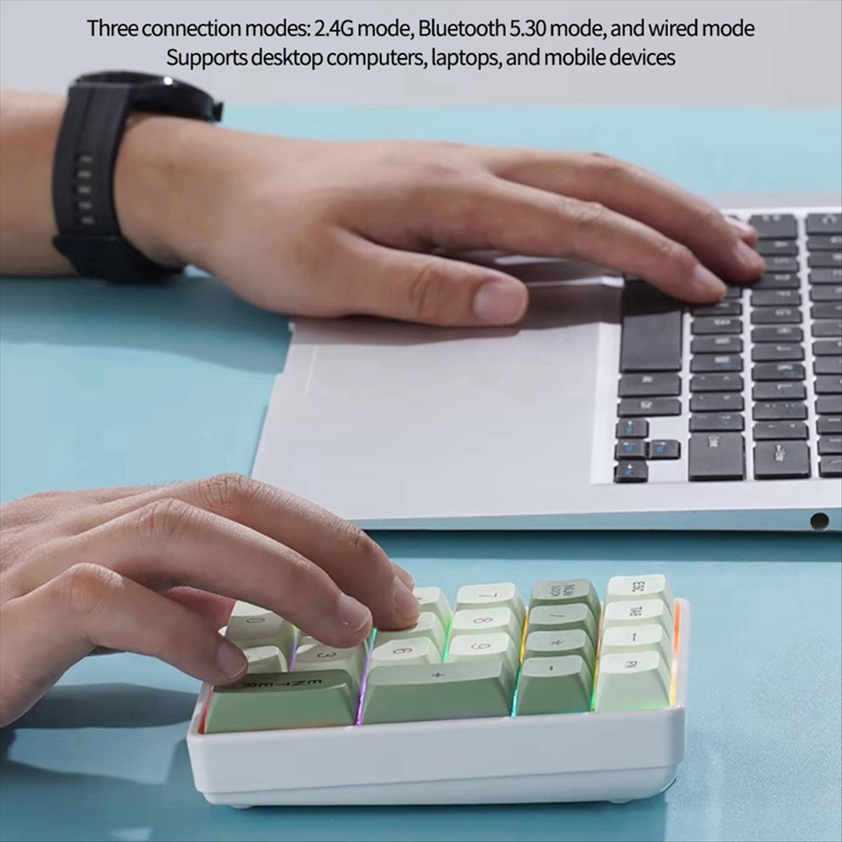Gaming Keyboard Number Pad - N86R 21 キーミニキーボード 2.4 グラムワイヤレス数字パッド会計用メカニカル数字キーパッドゲーミングプログラミングキーパッド A