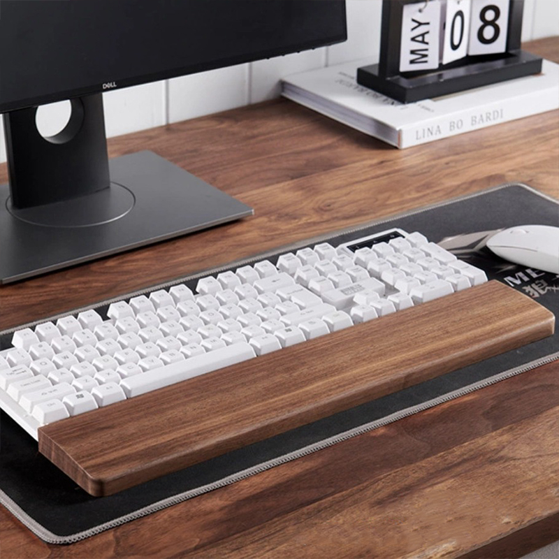 Wrist Rest Wood - 無垢のウォールナットキーボードリストレストクッション、人間工学に基づいたハンドサポート、オフィスボード、30、36、44cm