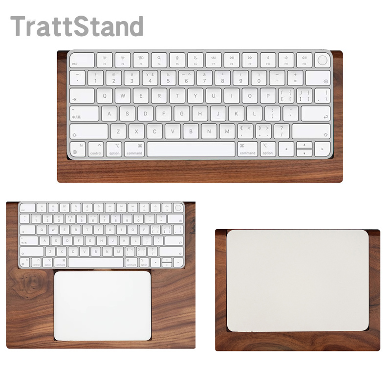 Wrist Rest Wood - 2 in 1 ウォルナット無垢材製トレイ パームレスト Apple