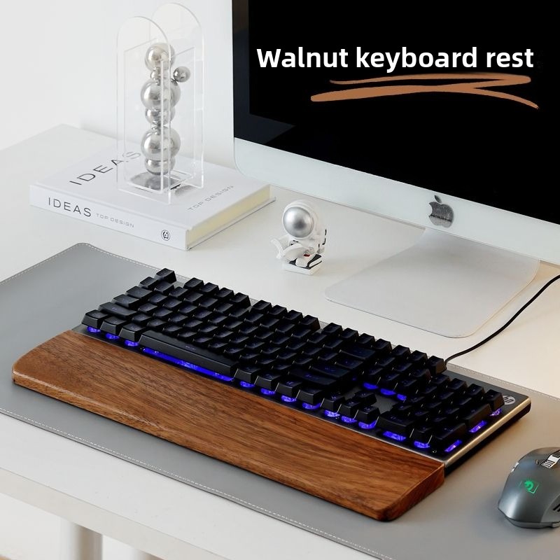 Wrist Rest Wood - 無垢材キーボードパームレストマウスパッド手首サポートゲーミングオフィスメカニカルキーボード木製リストレストシンプル