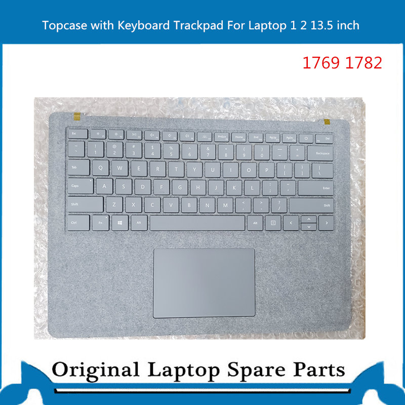 Gaming Keyboard Backlit - Microsoft Surfaceラップトップ用トップケースアセンブリ,バックライト付きトラックパッド付きキーボード1 2 1769 1782,シルバー,ブラック,プラチナ,オリジナル