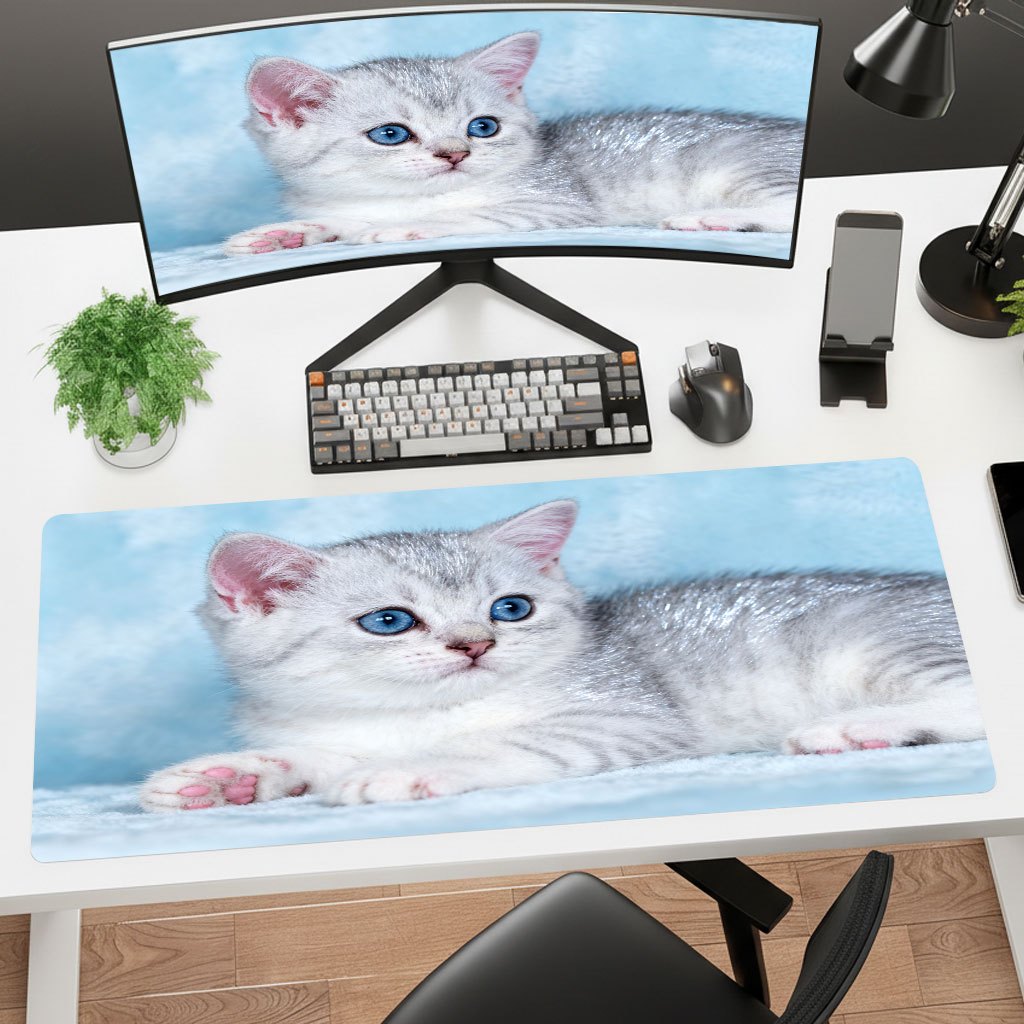 ブランドアイアンアートデスクマットかわいい子猫滑り止め洗える - Gaming Keyboard Brand のレビューと価格