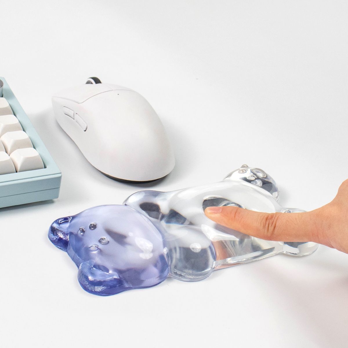 かわいいクマの形をしたリストレスト 透明ジェルマウスリストパ - Gaming Keyboard Number Pad のレビューと価格
