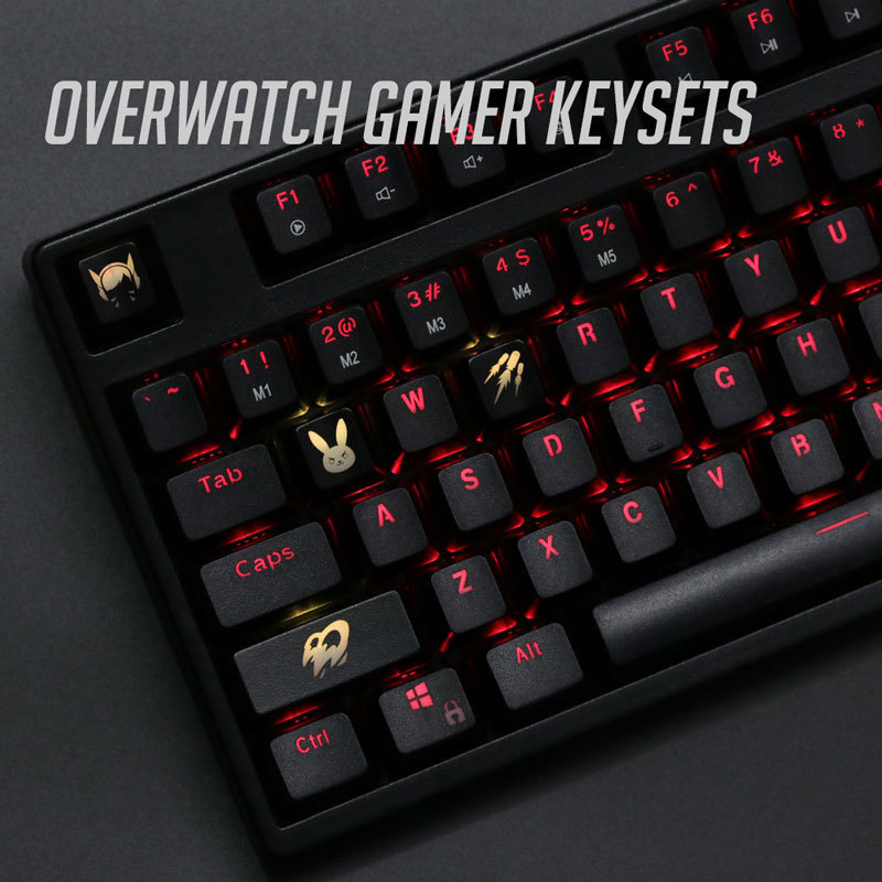 4 ピース/セットキーセットバックライト OW キーキャップ - Keyboard Gaming Black のレビューと価格
