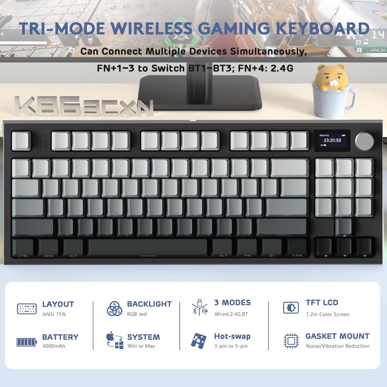 ATTACK SHARK K86 RGB 75% ワイヤレス - Gaming Keyboard Corsair のレビューと価格