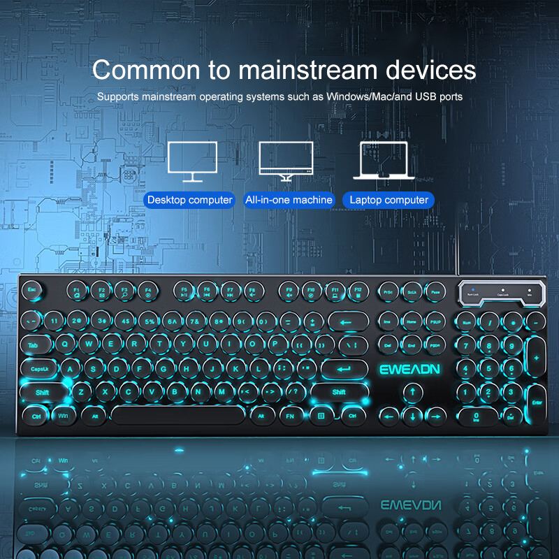 EWEADN タイプライターゲーミングキーボード、104キー - Gaming Keyboard Typewriter のレビューと価格