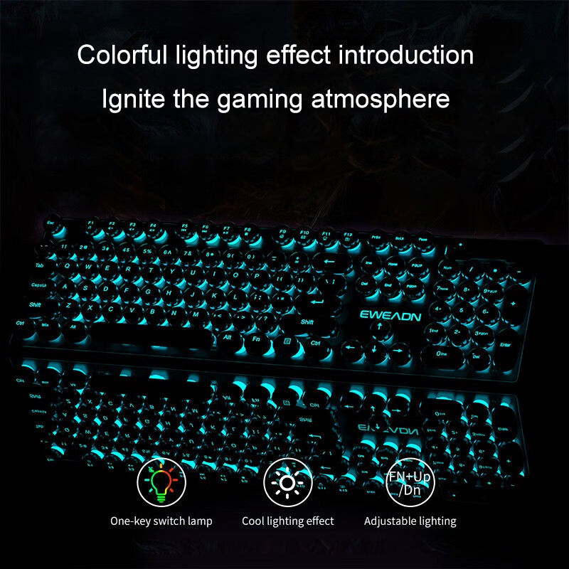 EWEADN タイプライターゲーミングキーボード、104キー - Gaming Keyboard Typewriter のレビューと価格