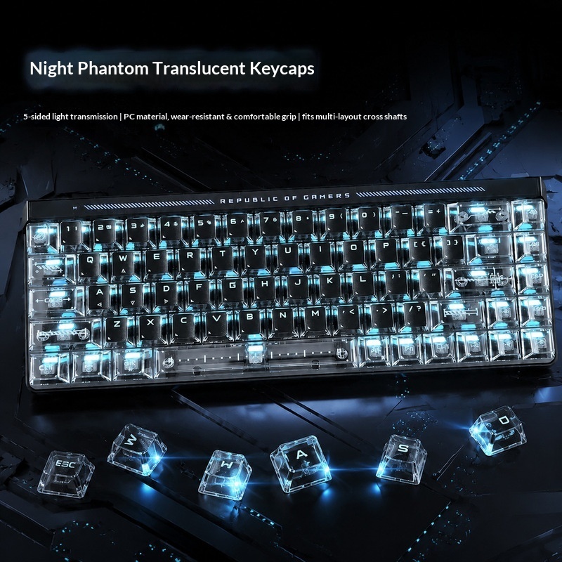 透明バックライトキーキャップ OEM高さ PC素材 クロスシ - Keyboard Gaming Black のレビューと価格
