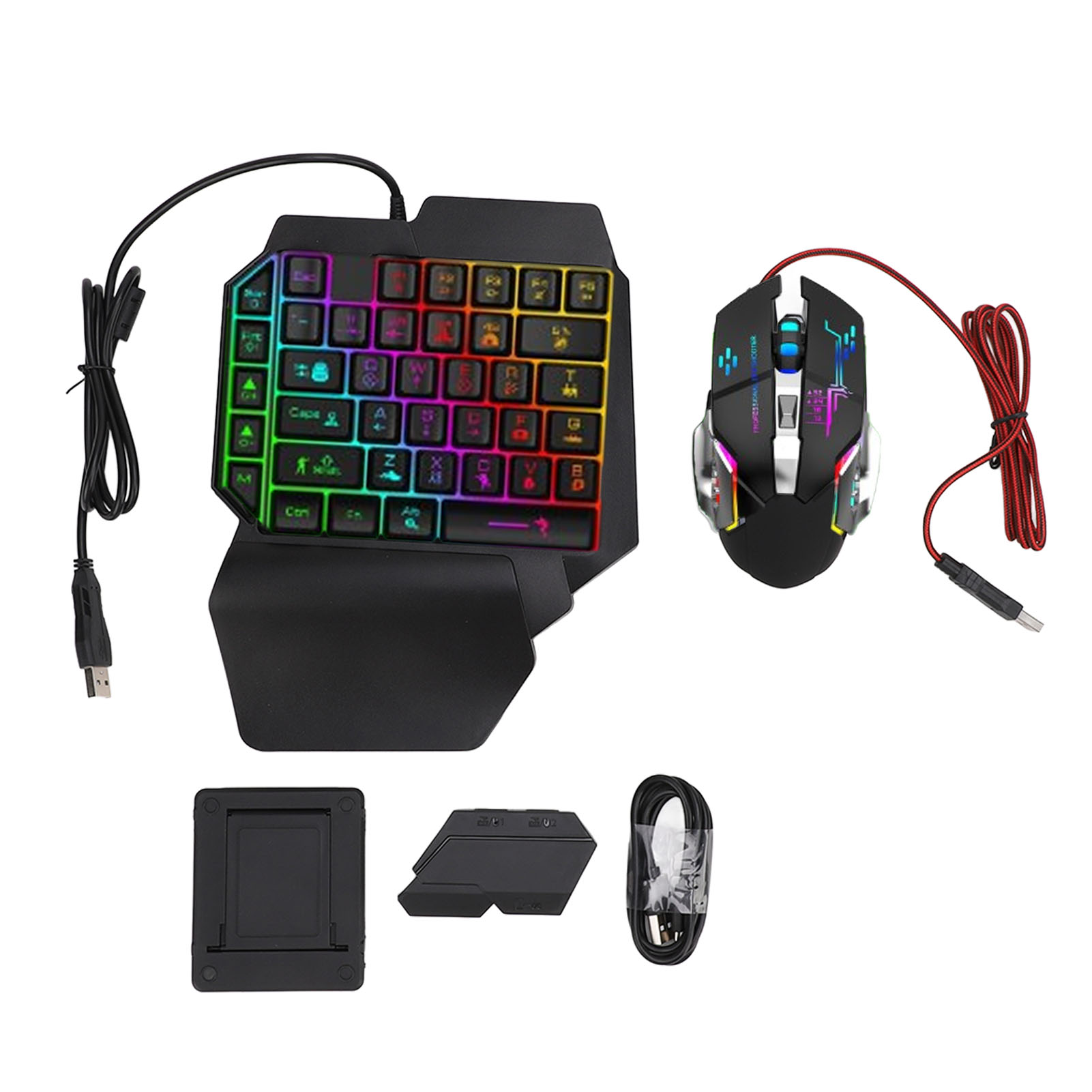 キーボード マウス コンバーター セット 応答性の高い片手キ - Gaming Keyboard Mouse Set のレビューと価格