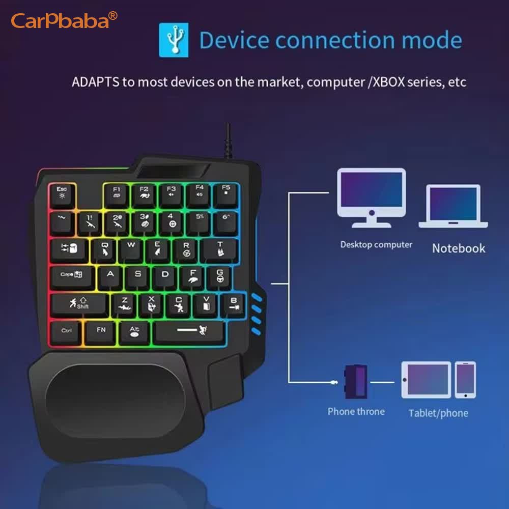 USBシングルハンド片手ゲーミングキット、コンパクトなメカニ - Gaming Keyboard 1 Hand のレビューと価格