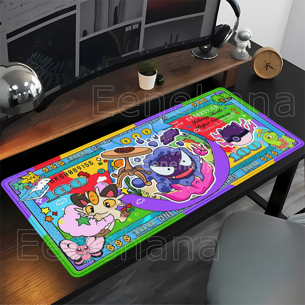 HD印刷ポケモン紙幣柄可愛いアニメマウスパッドコンピューター - Gaming Keyboard Typewriter のレビューと価格