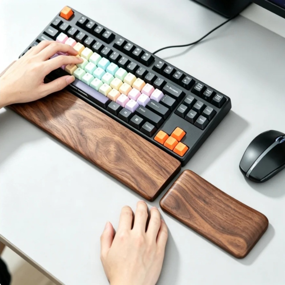 無垢材キーボードホルダー、人間工学に基づいた設計、マウスパッ - Wrist Rest Wood のレビューと価格