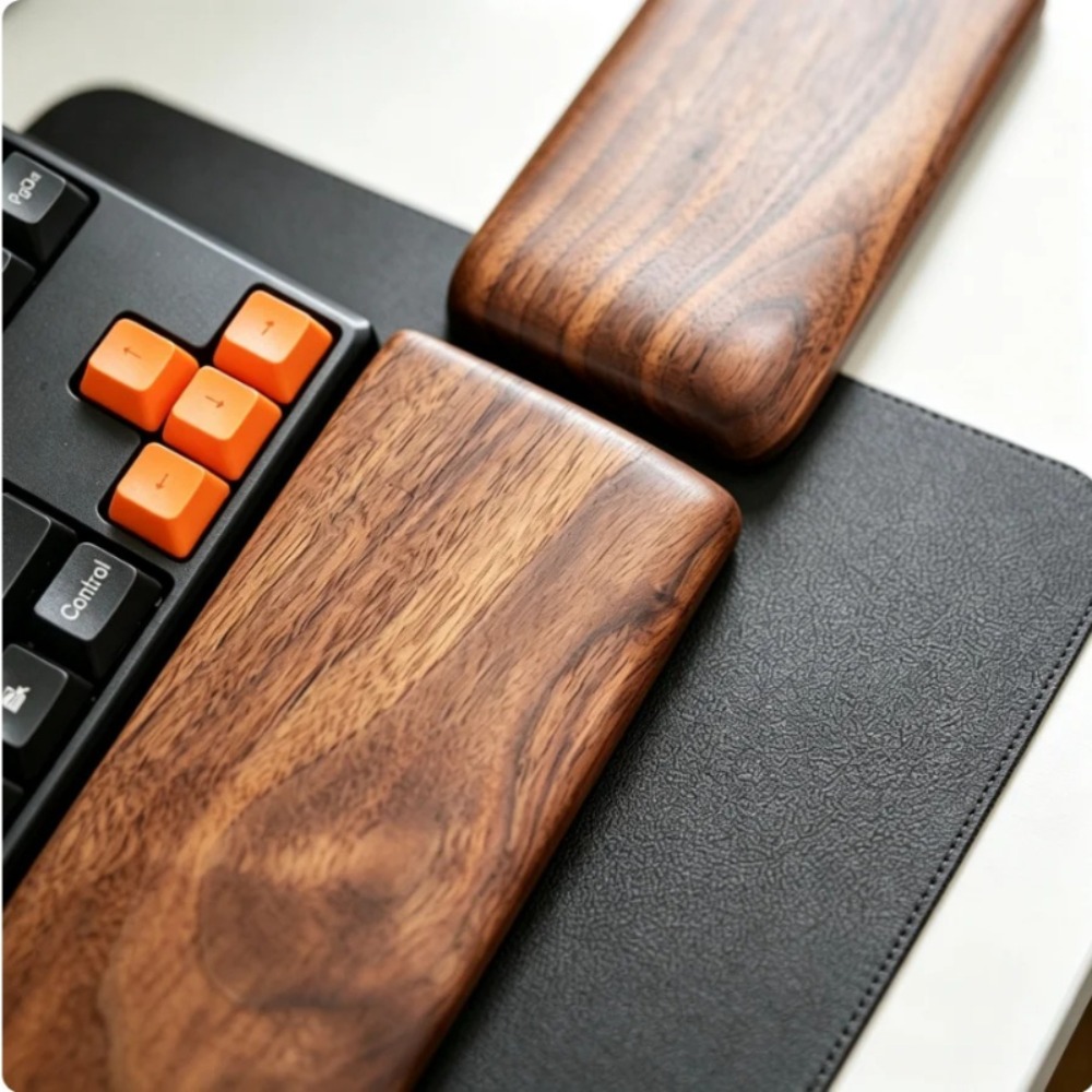 無垢材キーボードホルダー、人間工学に基づいた設計、マウスパッ - Wrist Rest Wood のレビューと価格